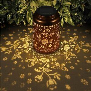Solar Lantern Outdoor Hummingbird Butterfly Garden Light Gift for Mom Grandma